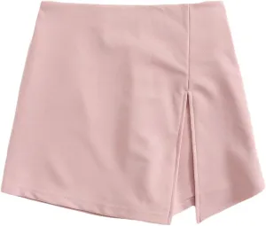 Floerns Women's Casual Asymmetrical High Waisted Bodycon Pencil Skirt Shorts