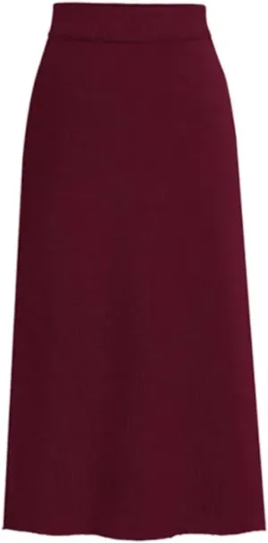 Fnfmrfmr Women Solid Office Lady Woolen Skirt High Waist Warm Slit A-Line Pleated Skirts