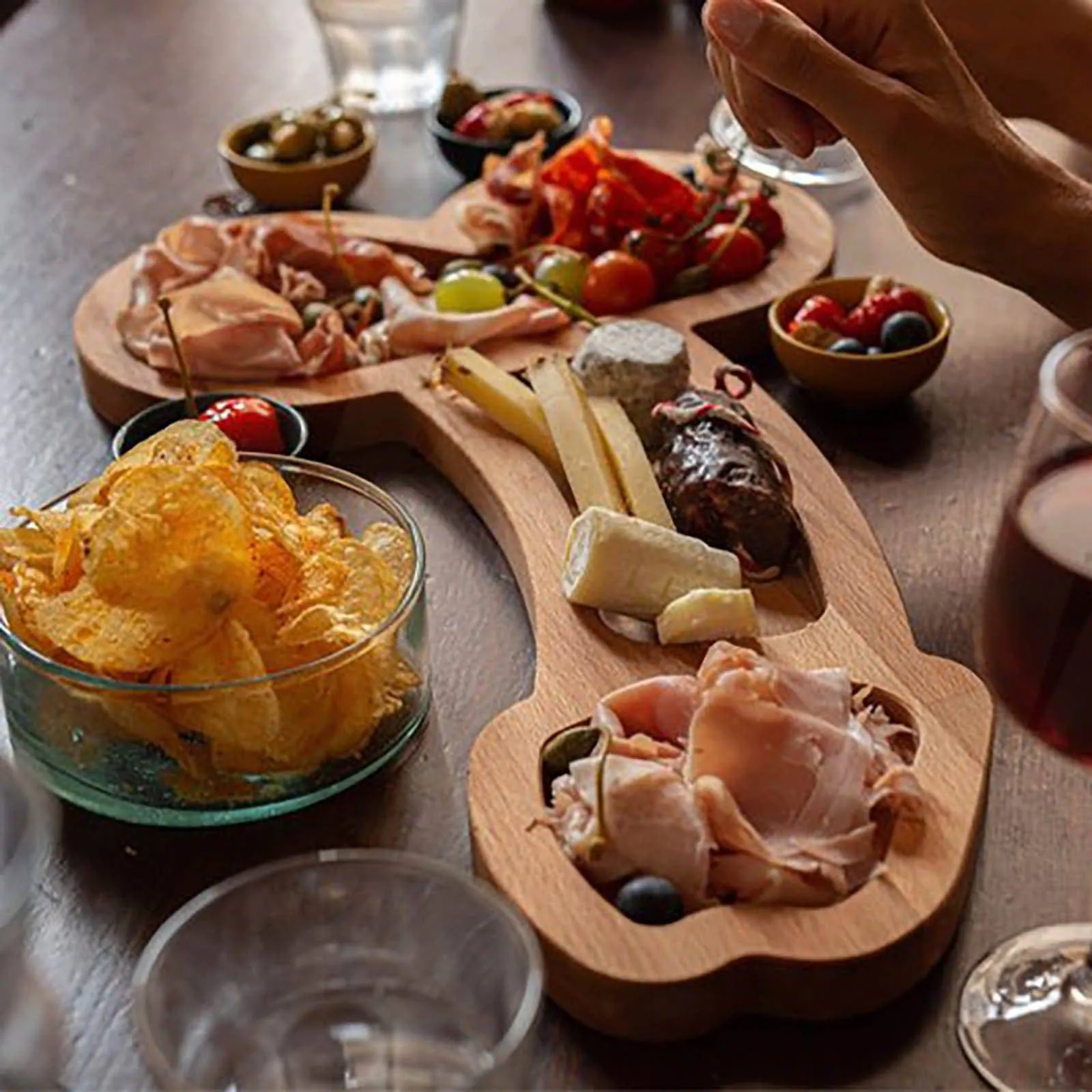 Funny Shape Aperitif Board 24/ 40cm Novelty Cheese Board Set Unique Wooden Cheese Servers Cheese Tray Charcuterie Tray