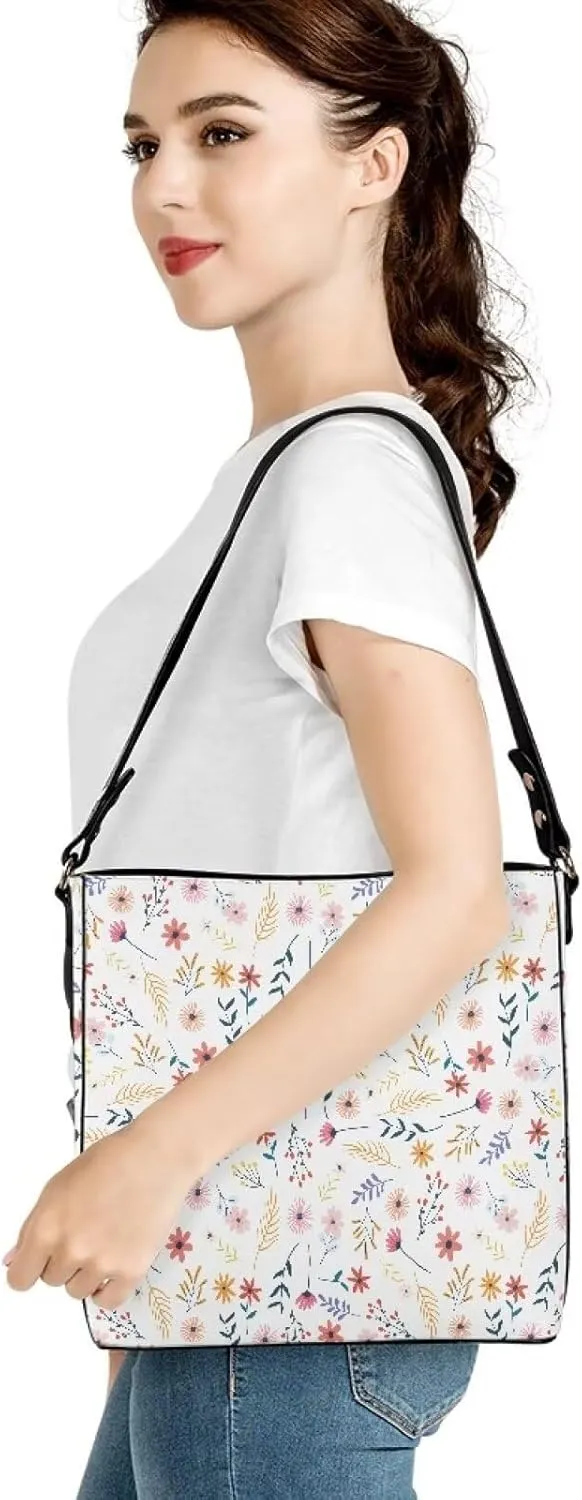 GIFTPUZZ Bucket Bags Crossbody Bucket Bags with Magnetic Snap Women's Leather Designer Handbags Tote Purses