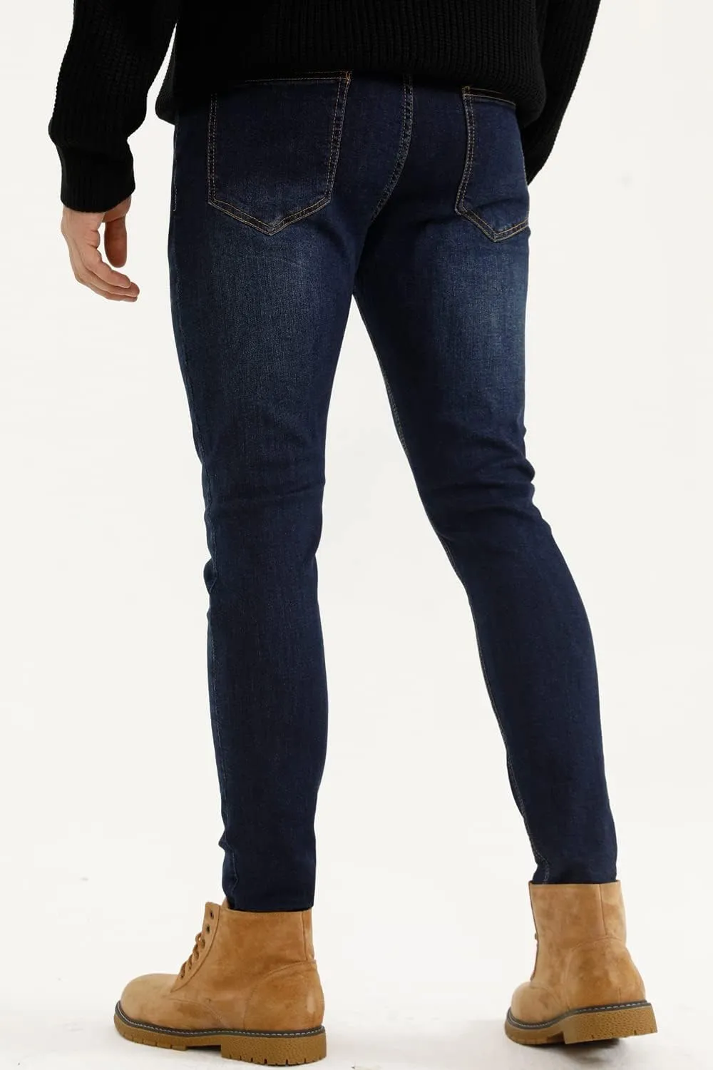 GINGTTO Men's Ripped Jeans Stretch Skinny Denim Pants for Men Tapered Leg