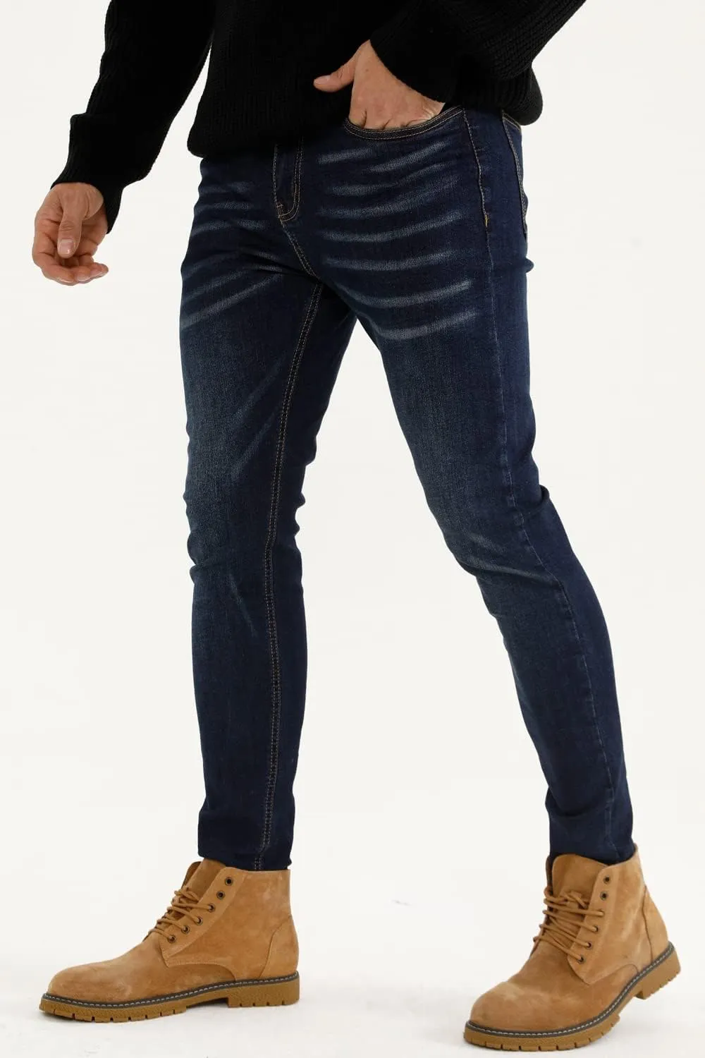 GINGTTO Men's Ripped Jeans Stretch Skinny Denim Pants for Men Tapered Leg