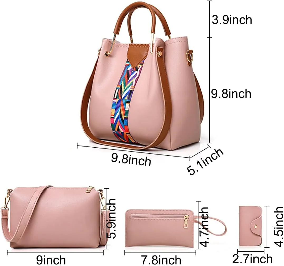 Handbags and Purse for Women Shoulder Bags Top-Handle Bags Tote Satchel Hobo 4pcs Set