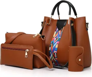 Handbags and Purse for Women Shoulder Bags Top-Handle Bags Tote Satchel Hobo 4pcs Set