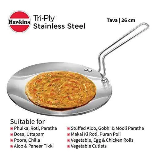 Hawkins Tri-ply Stainless Steel Tava 26 cm