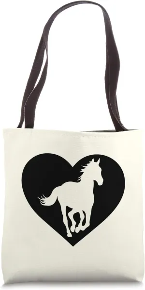 Heart Horse Love Tote Bag