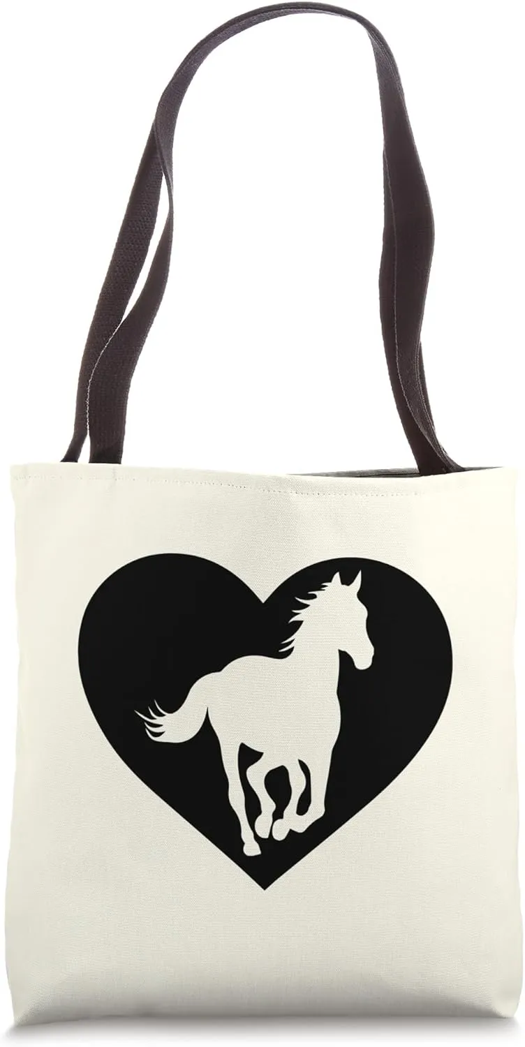 Heart Horse Love Tote Bag