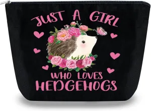 Hedgehog Lover Gifts for Women Adorable Hedgehog Cosmetic Bag Small Makeup Pouch for Teens Daughter Sister Bestie Birthday or Valentine'S Day Gift