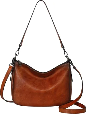 HESHE Leather Purses for Women Shoulder Bags Vintage Satchel Bag Cross Body Bags Luxury Purse