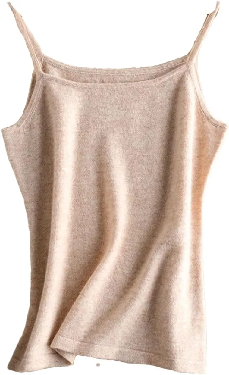 Hgvcfcv Cashmere Suspender Wool Knitted Camisole Cashmere Inner And Outer Wearing Solid Color Wool Womens Tank Tops