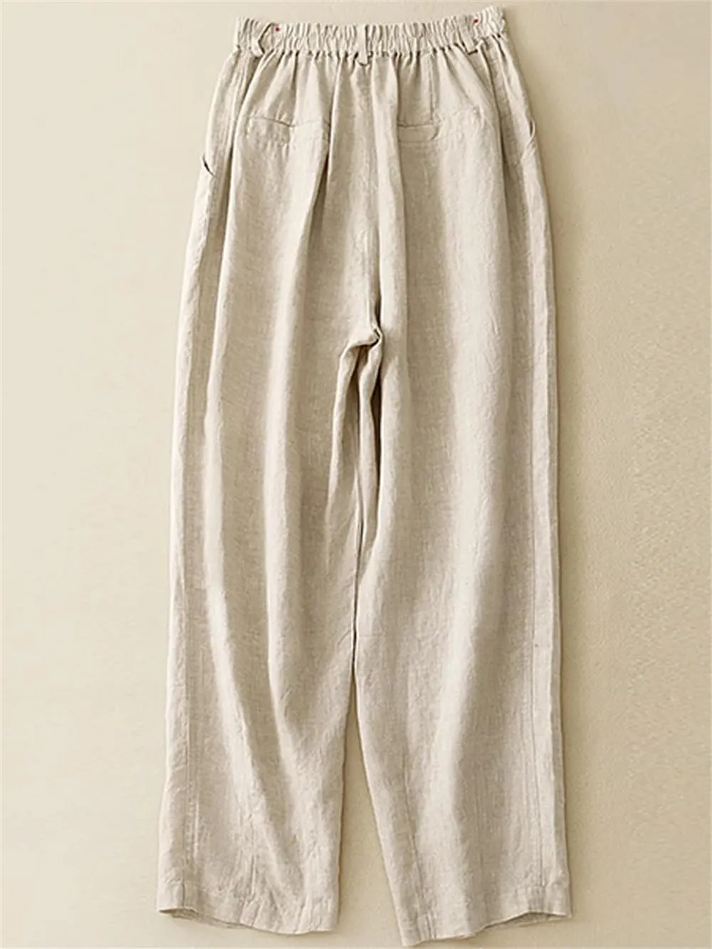 Hndudnff Women Summer Casual Cotton Harem Pants Loose Draped Office Straight Long Trousers