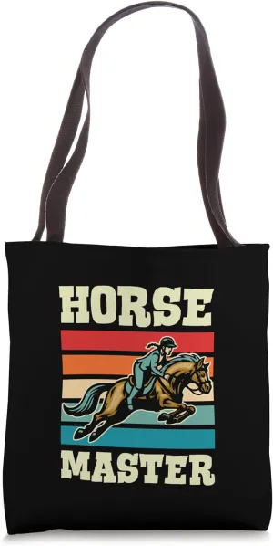 Horse Master Retro Grunge Style Horse Riding Tote Bag