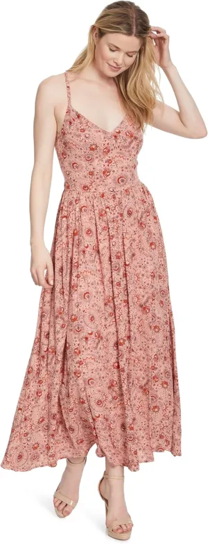 Jessica Simpson Women's Clia Sweetheart Neck Spaghettie Strap Maxi Dress with Tie Back Detailing Standard