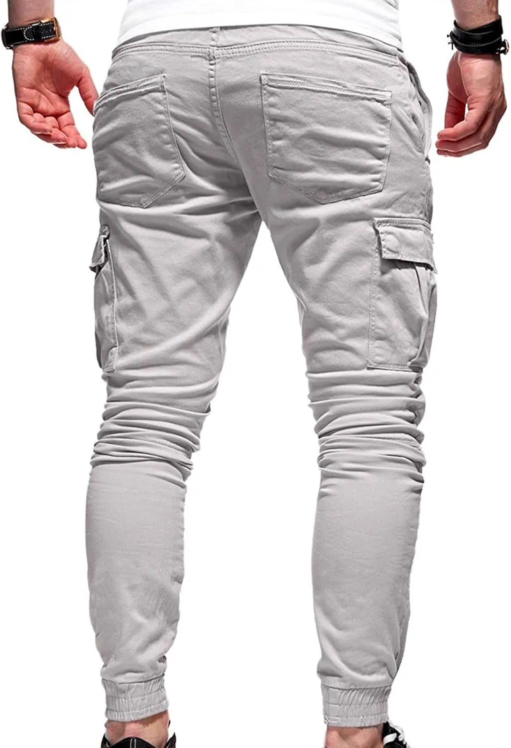 Joggers Trackpants for Men, Casual Solid Slim Fit Cargo Pant Novelty Going Out Hiking Trousers with Pokets
