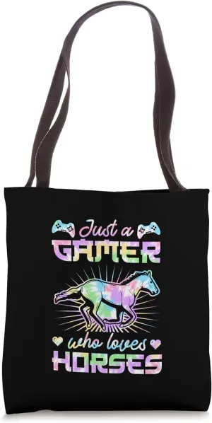 Just A Gamer Who Loves Horses Tote Bag