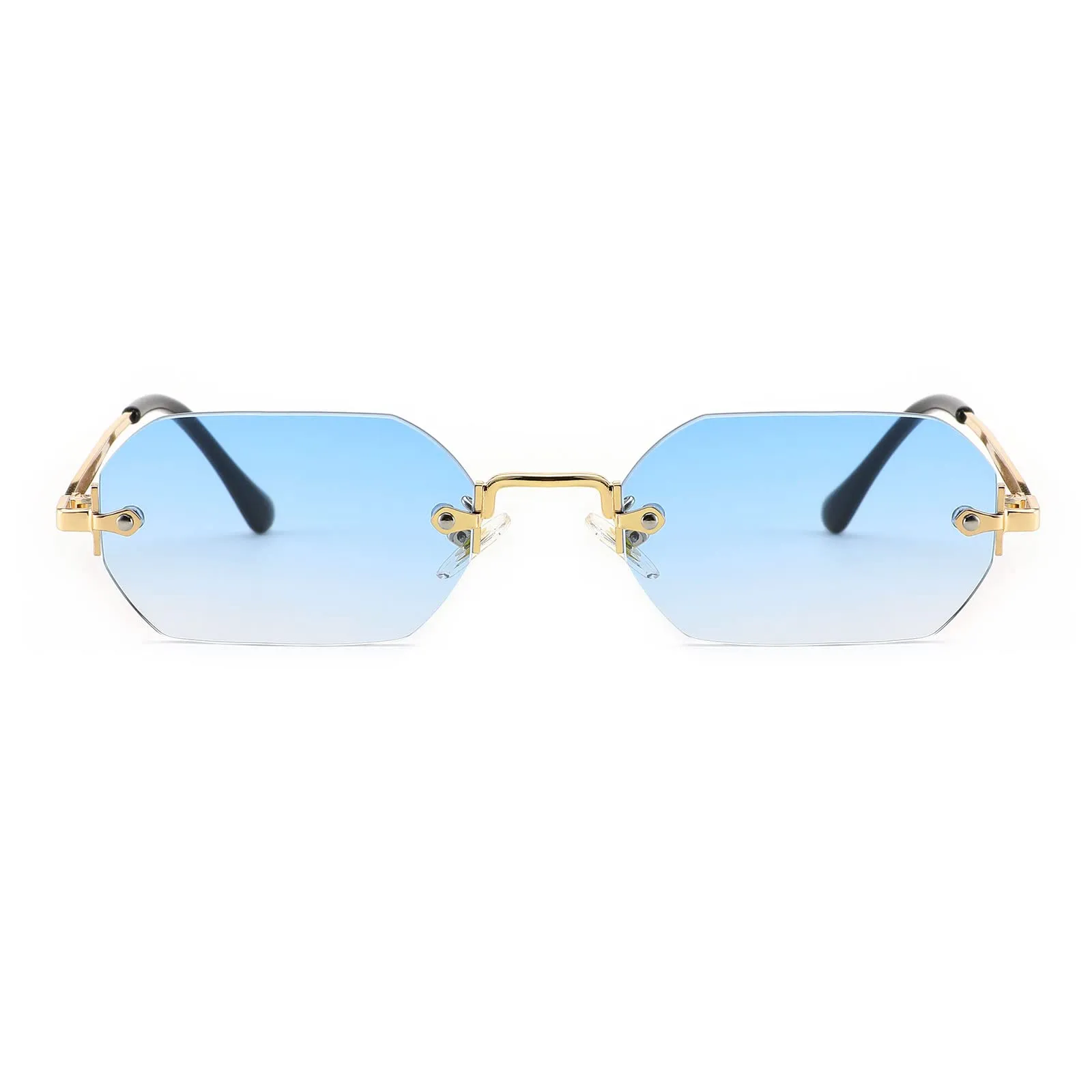 Karsaer Vintage Rectangle Sunglasses Rimless Frameless Candy Color Glasses Women Men