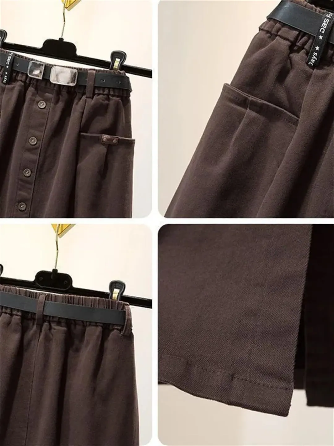 Korean High Waist A-Line Pleated Skirts Summer Autumn Woman Harajuku Solid Elegant Elastic Waist Skirt