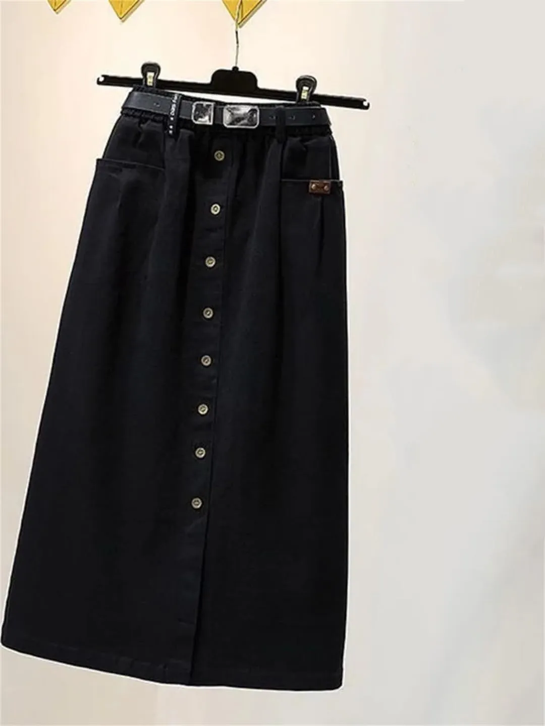 Korean High Waist A-Line Pleated Skirts Summer Autumn Woman Harajuku Solid Elegant Elastic Waist Skirt