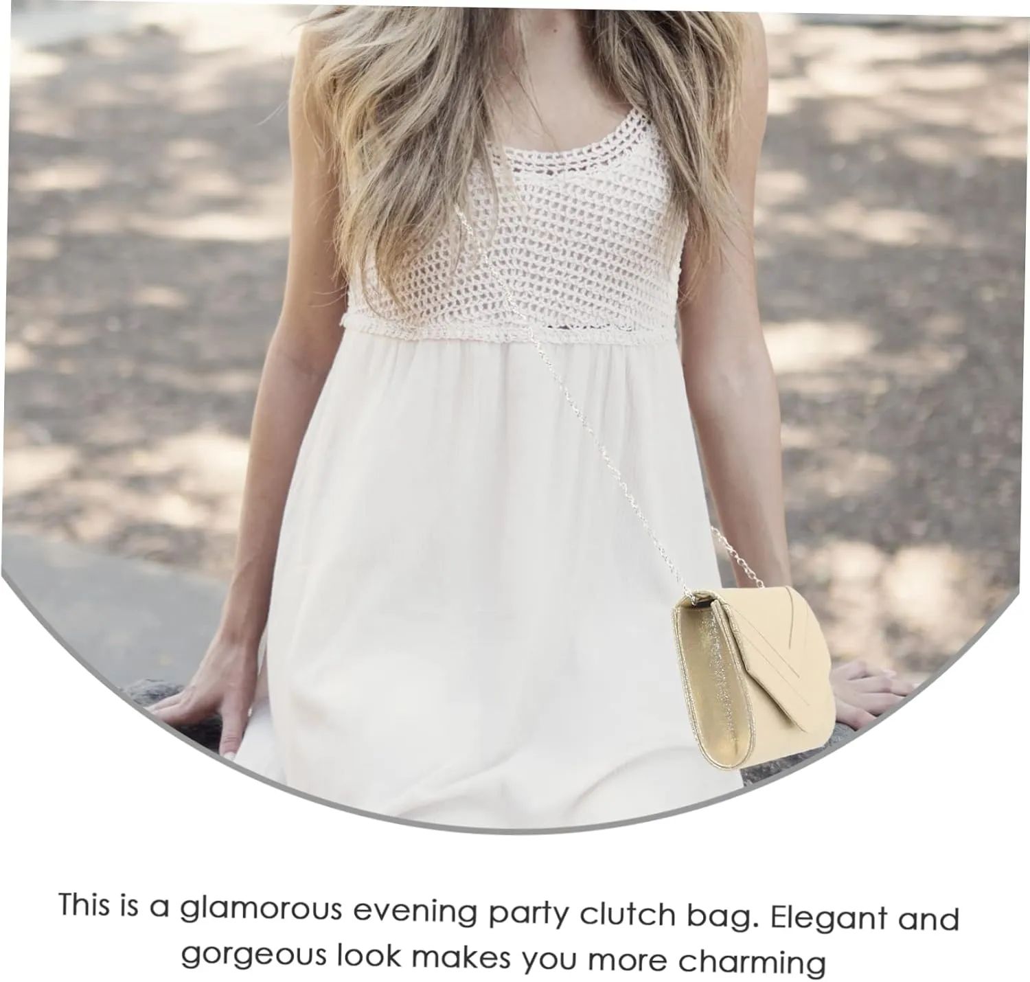 Ladies Evening Bag Envelope Bag Women Tote Envelope Clutch Chain Wallet Mini Wallet for Women White