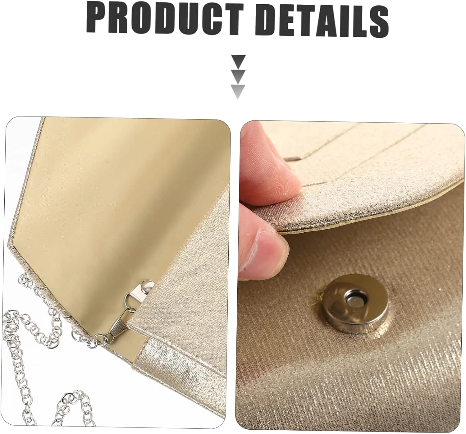 Ladies Evening Bag Envelope Bag Women Tote Envelope Clutch Chain Wallet Mini Wallet for Women White