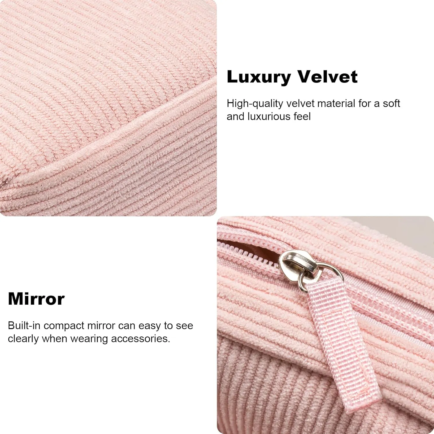 LETGO Birthday Gifts for Women Small Personalized Initial Monogram Makeup Bag,Preppy Corduroy Makeup Bags Travel Toiletry Bag Cute Pouch Purse for Her Mom Girlfriend Wife Sister Teacher Bridesmaid