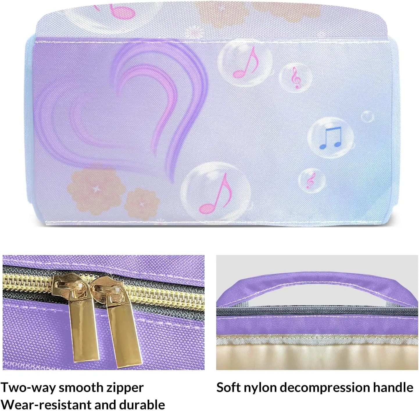 Love Music Purple Mummy Bags Custom Personalized with Name Diaper Bags Backpack Nappy Bag Gifts