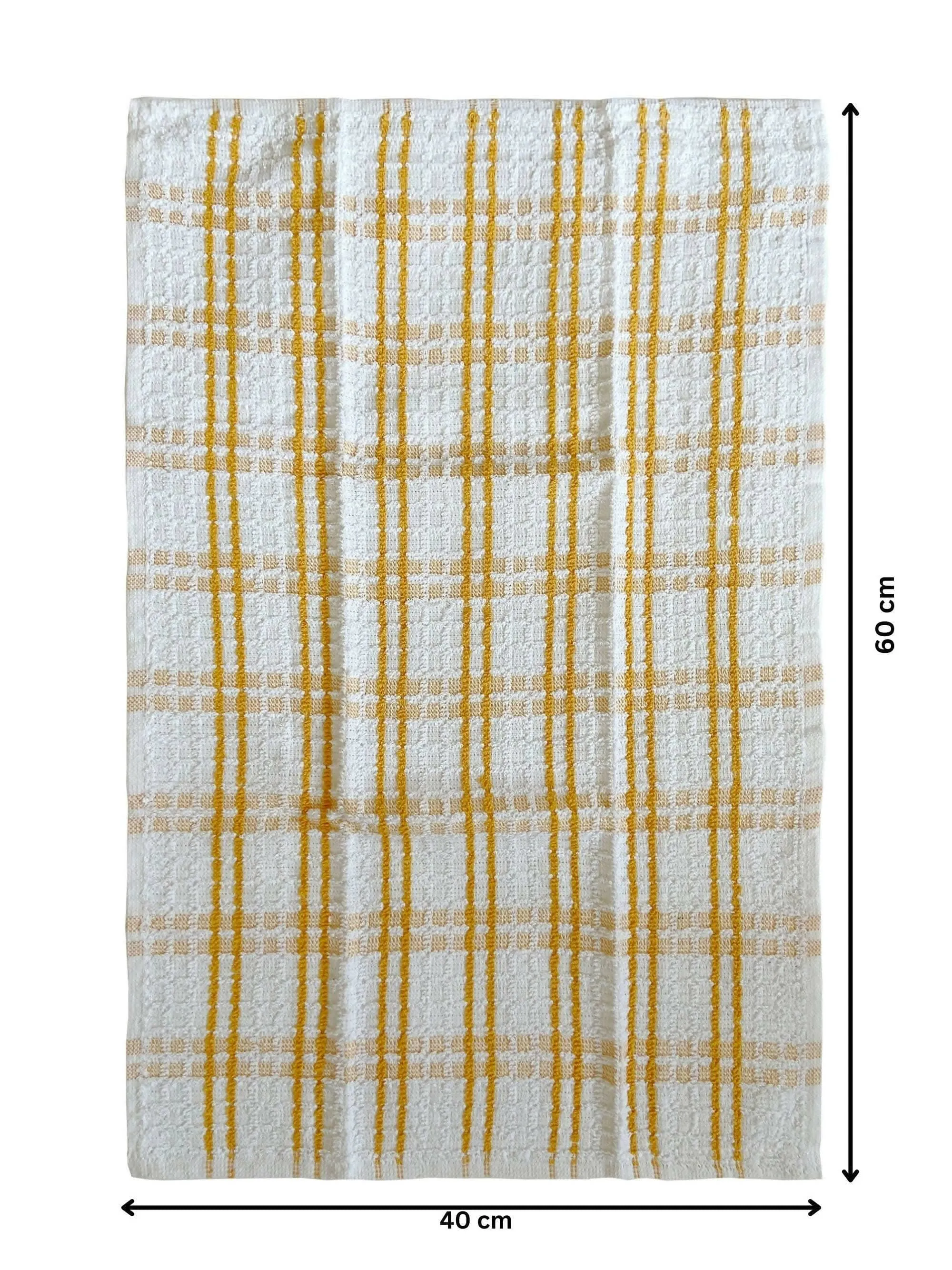 Lushomes Kitchen Cleaning Cloth, Cotton Dish Machine Washable Towels for Home Use, Yellow, Pack of 6 Towel, 16x24 Inches, 340 GSM (40x60 Cms, Set of 6, Napking for Hand Towels )