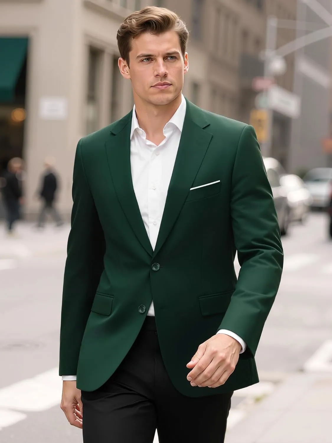 MAGE MALE Mens Slim Fit Suit Jacket 2 Button Blazer Dress Business Wedding Party Jacket