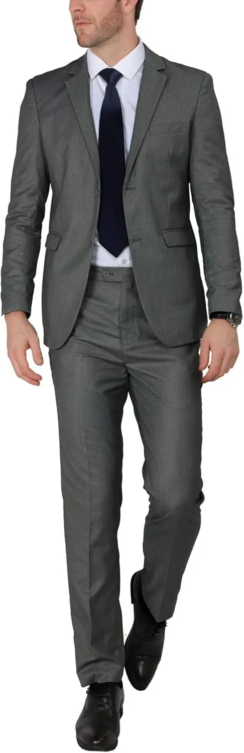 MAGE MALE Mens Slim Fit Suit Jacket 2 Button Blazer Dress Business Wedding Party Jacket
