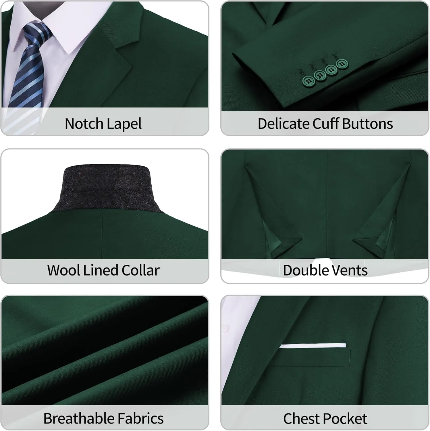 MAGE MALE Mens Slim Fit Suit Jacket 2 Button Blazer Dress Business Wedding Party Jacket