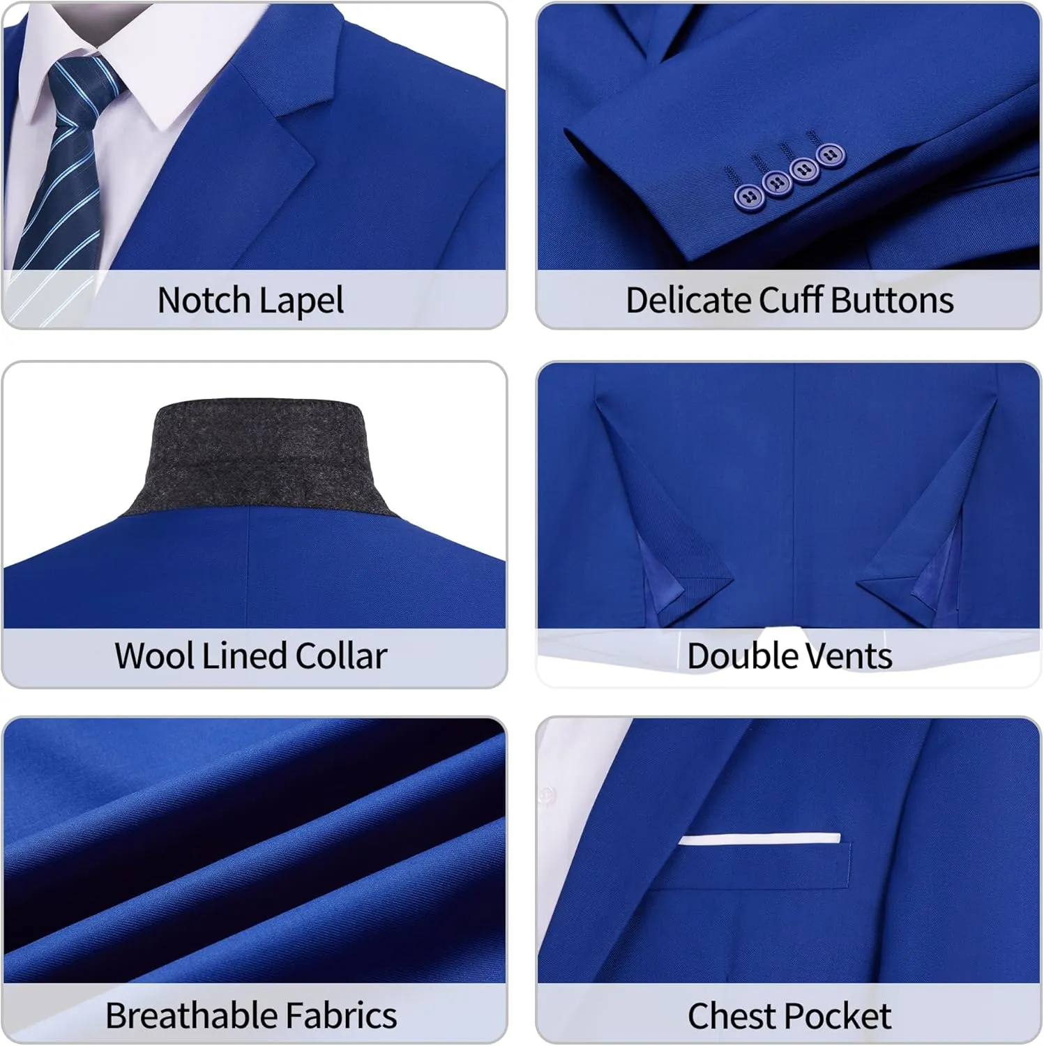 MAGE MALE Mens Slim Fit Suit Jacket 2 Button Blazer Dress Business Wedding Party Jacket