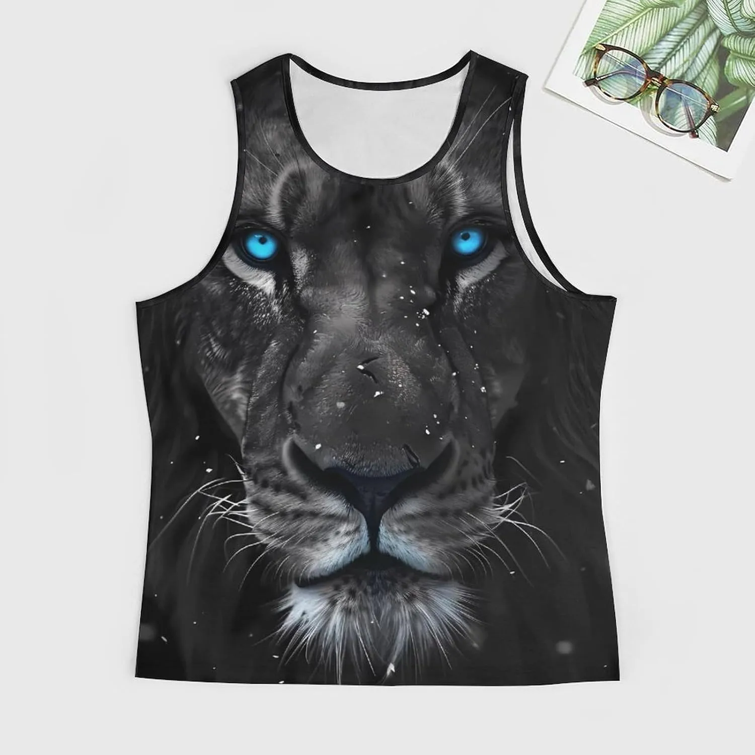 MARSVOVO Mens Cool Tiger Tank Tops Vintage Y2K 2024 Novelty Graffiti Sleeveless Shirt Trendy Soft Cotton Sportswear