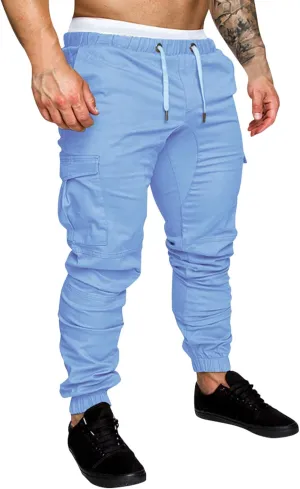 Mens Outdoor Cargo Pants Fashion Joggers Multi-Pocket Casual Pants Sports Pants Chino Trousers Sweatpants Mens