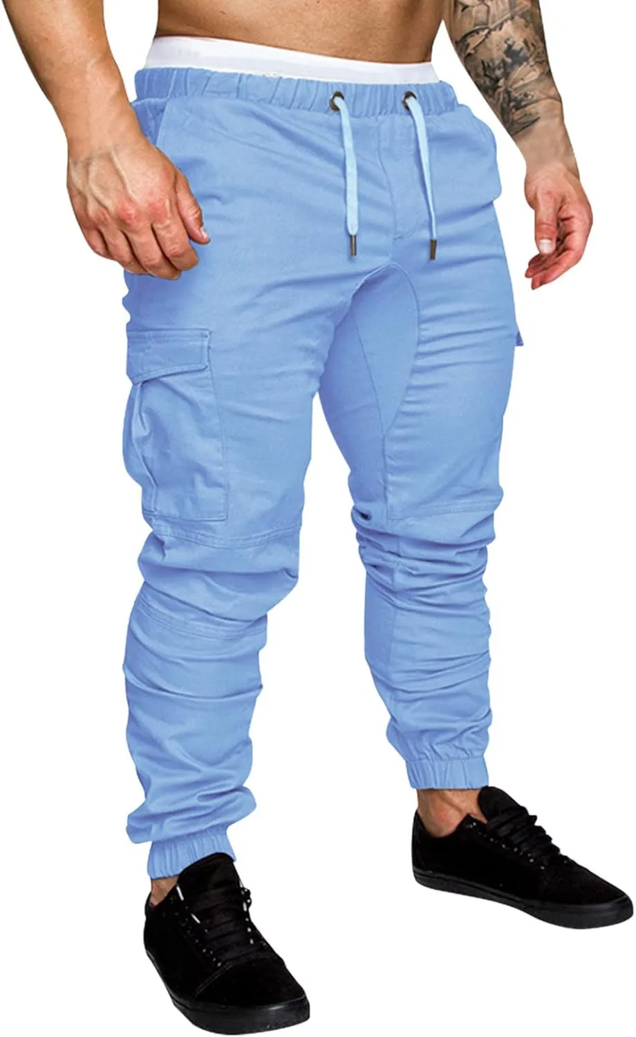 Mens Outdoor Cargo Pants Fashion Joggers Multi-Pocket Casual Pants Sports Pants Chino Trousers Sweatpants Mens