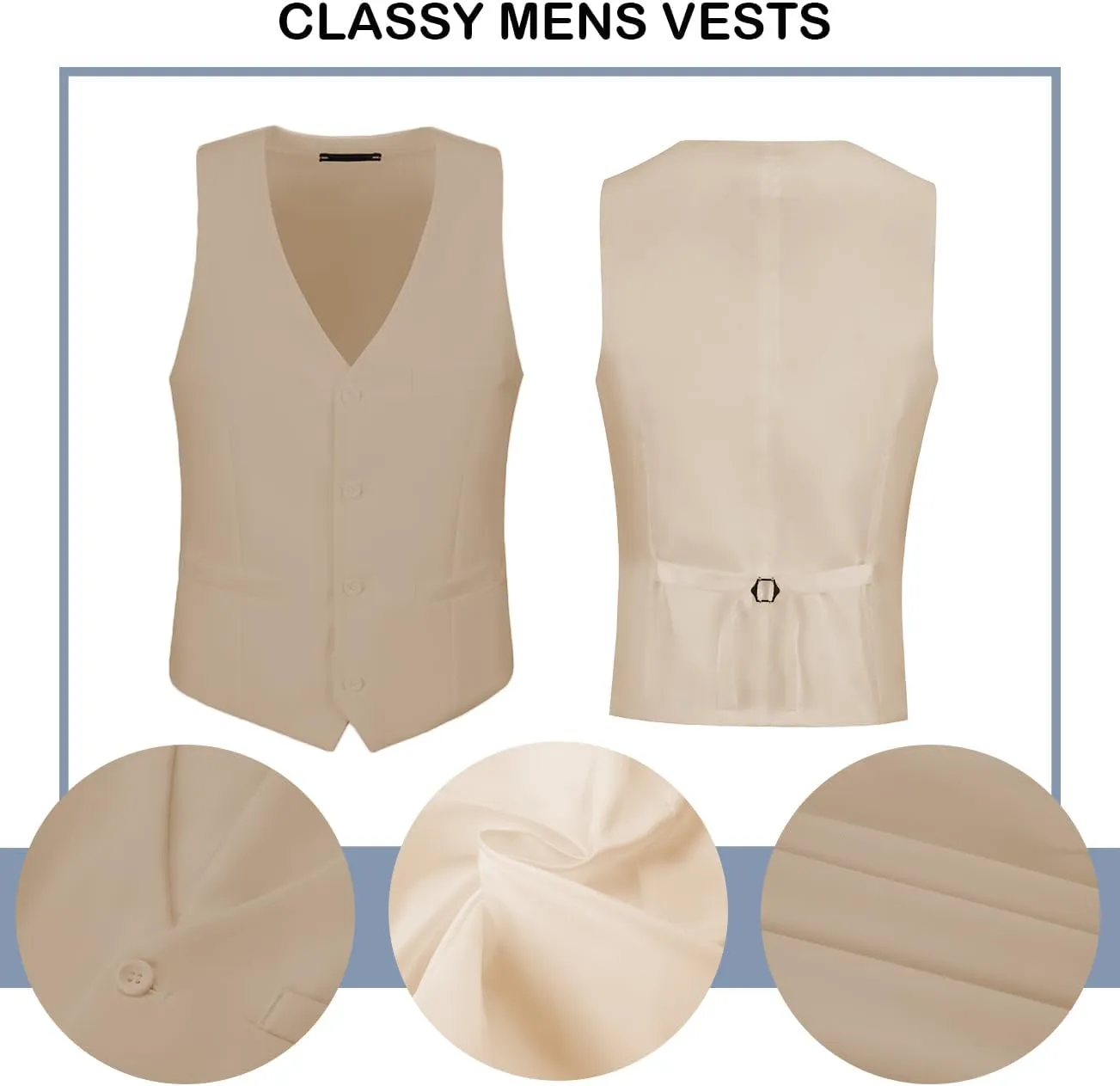 Men's Suit 2 Pieces Slim Fit Dress Vest and Pants Set Prom Suits for Mens Formal Wedding Party Tuxedo