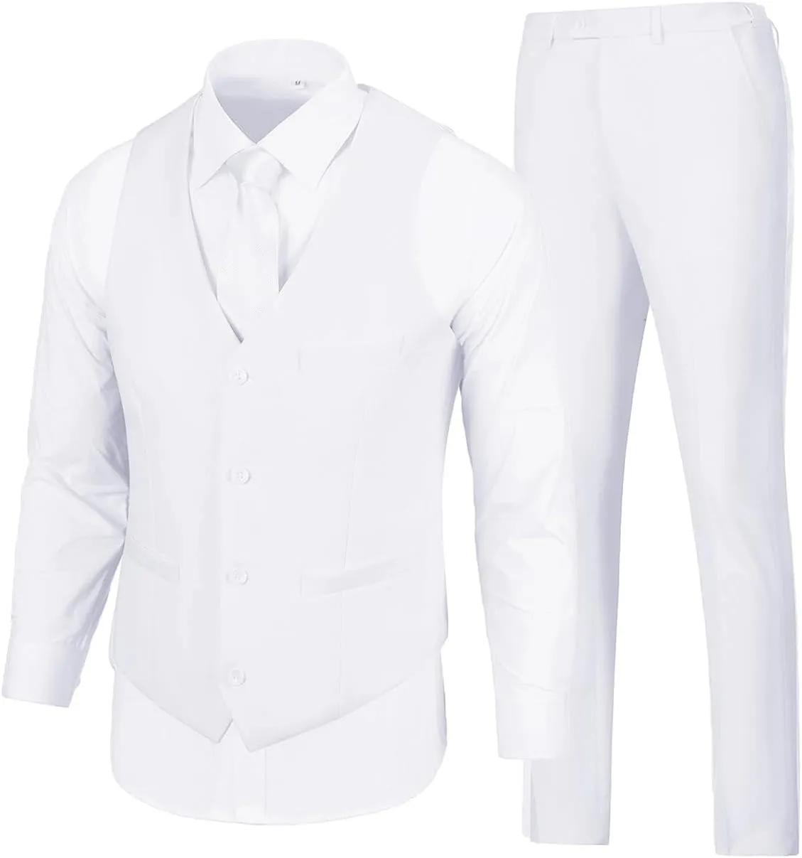 Men's Suit 2 Pieces Slim Fit Dress Vest and Pants Set Prom Suits for Mens Formal Wedding Party Tuxedo