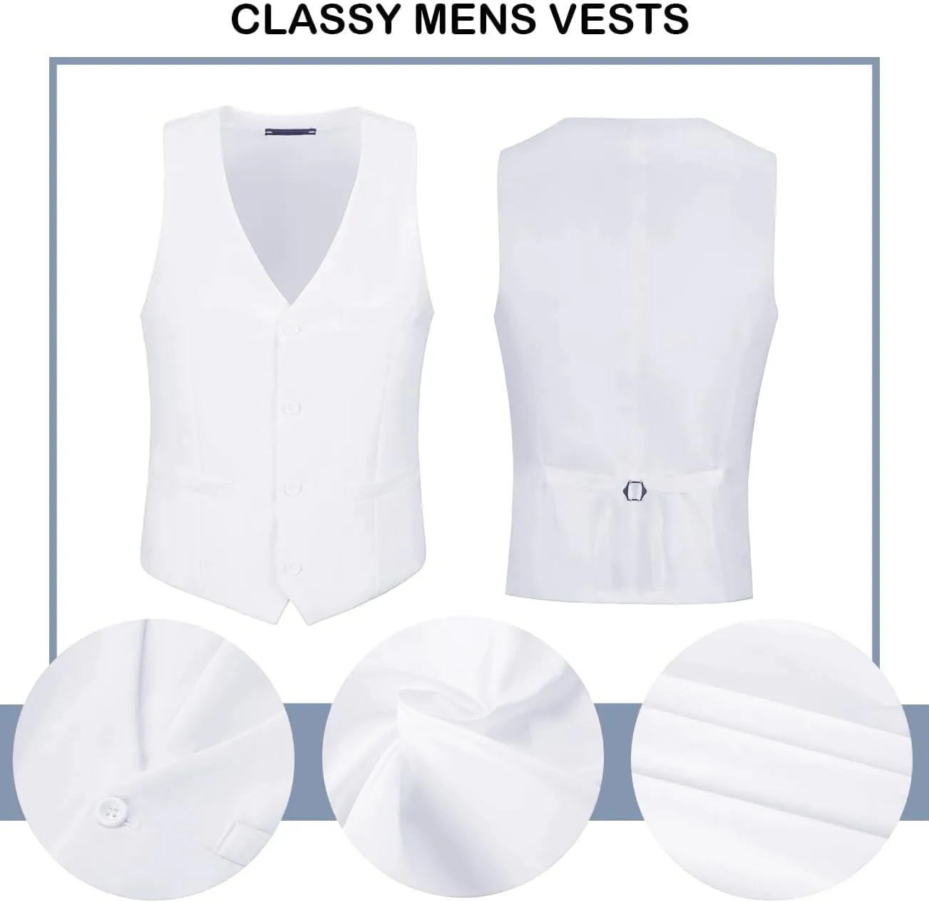 Men's Suit 2 Pieces Slim Fit Dress Vest and Pants Set Prom Suits for Mens Formal Wedding Party Tuxedo