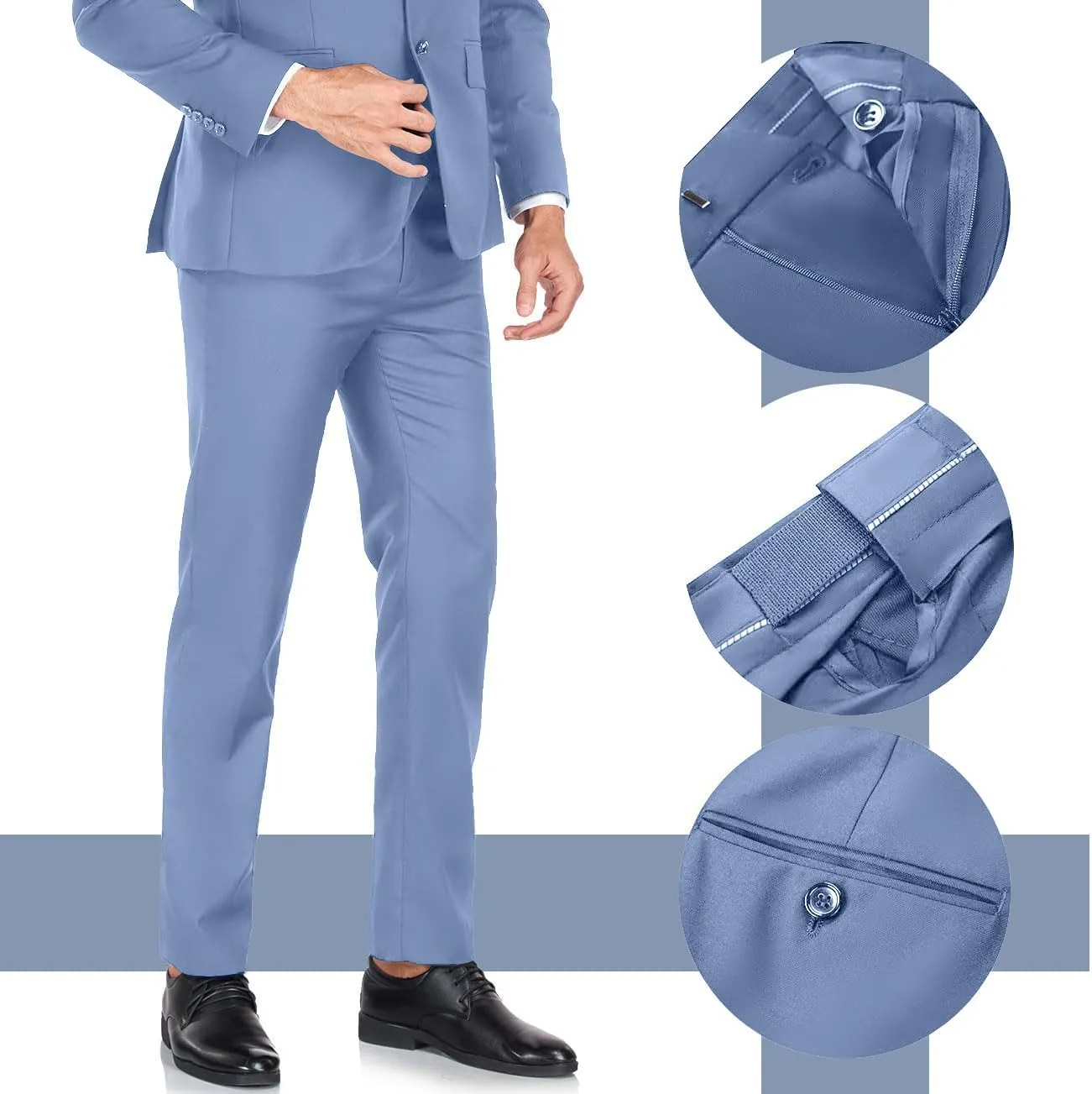 Mens Suit 2 Pieces Suits for Men Slim Fit Blazer Wedding Prom Tuxedo Suit Jacket Pants Set