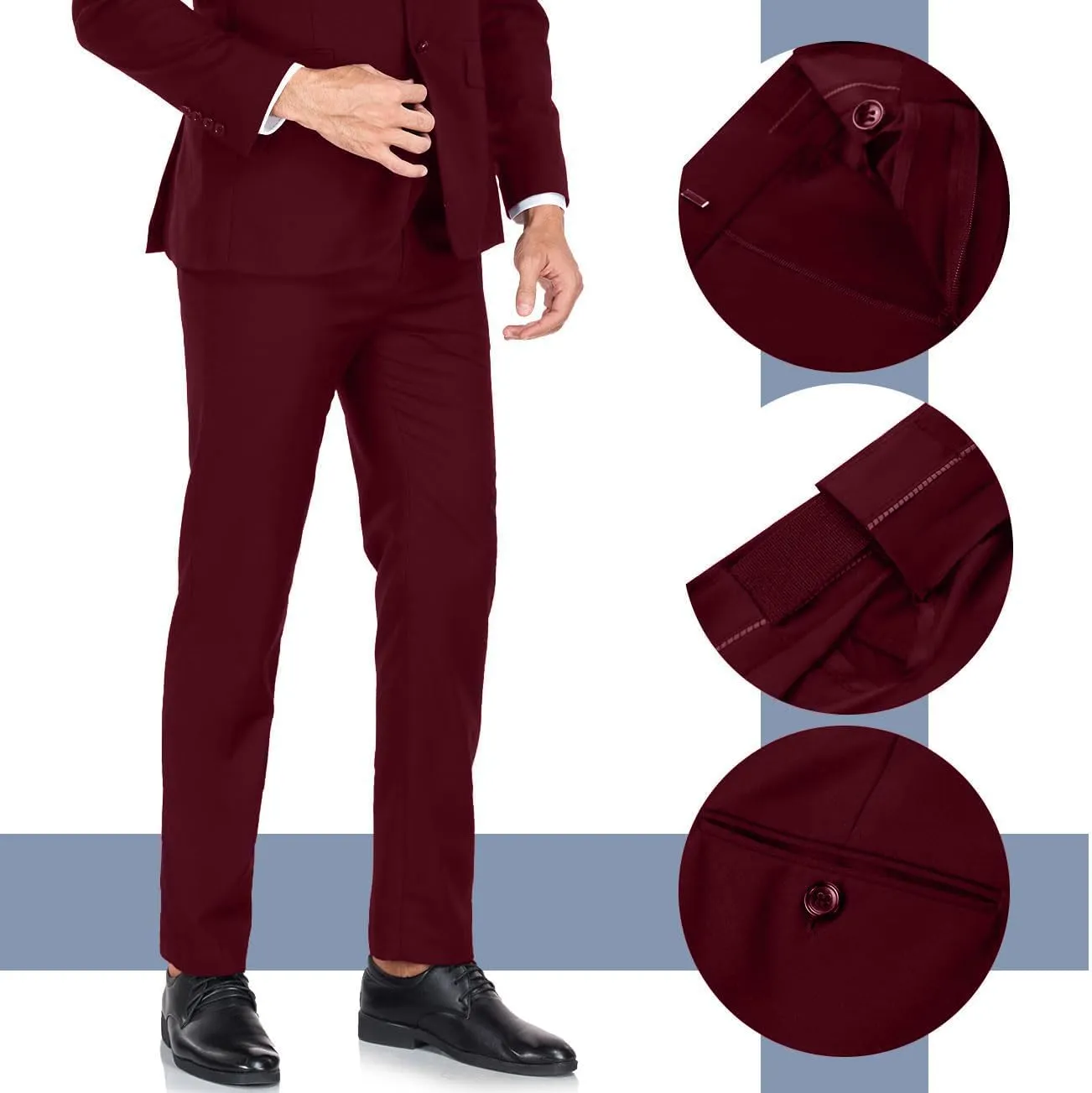 Mens Suit 2 Pieces Suits for Men Slim Fit Blazer Wedding Prom Tuxedo Suit Jacket Pants Set