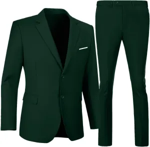 Mens Suit 2 Pieces Suits for Men Slim Fit Blazer Wedding Prom Tuxedo Suit Jacket Pants Set