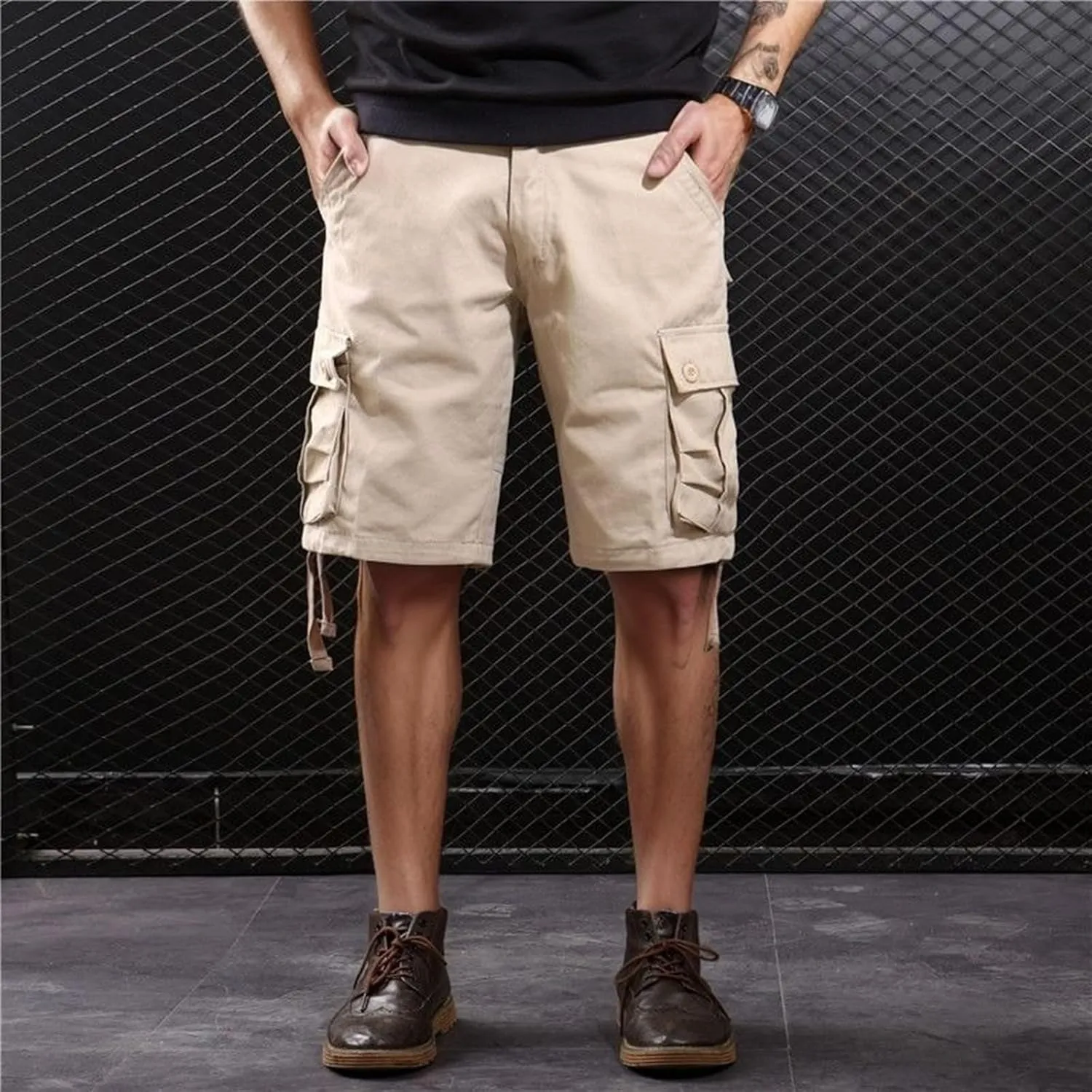 Mens Sweatpants with Pockets Hiking Plaid Work Bike Swim Public Riding Motorcycle Sport Regular Fit Casual Cargo