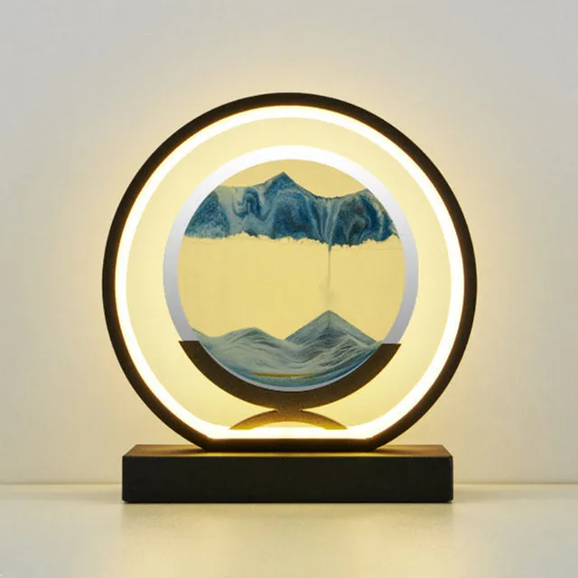 Moving Sand Art Picture Round Glass