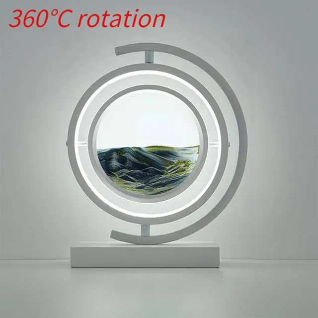 Moving Sand Art Picture Round Glass