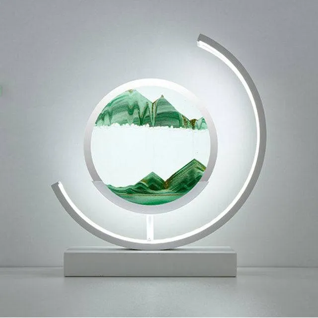 Moving Sand Art Picture Round Glass