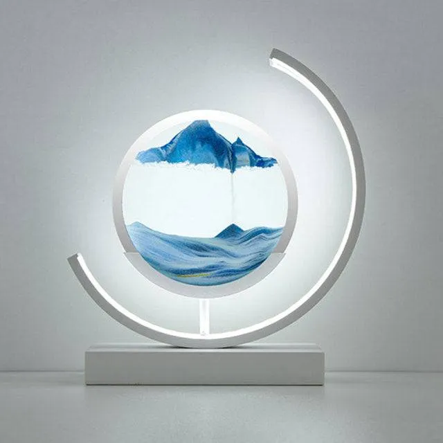 Moving Sand Art Picture Round Glass