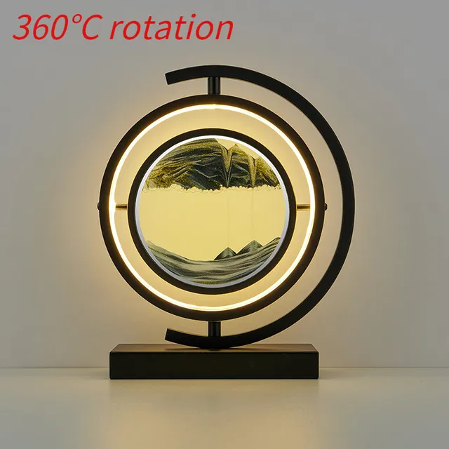Moving Sand Art Picture Round Glass