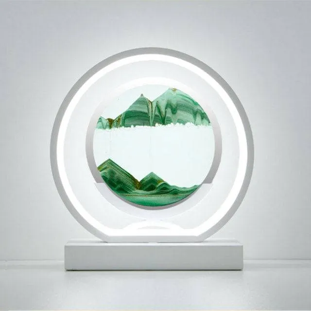 Moving Sand Art Picture Round Glass