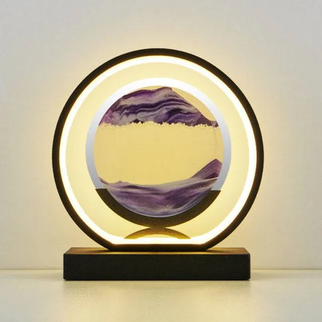 Moving Sand Art Picture Round Glass