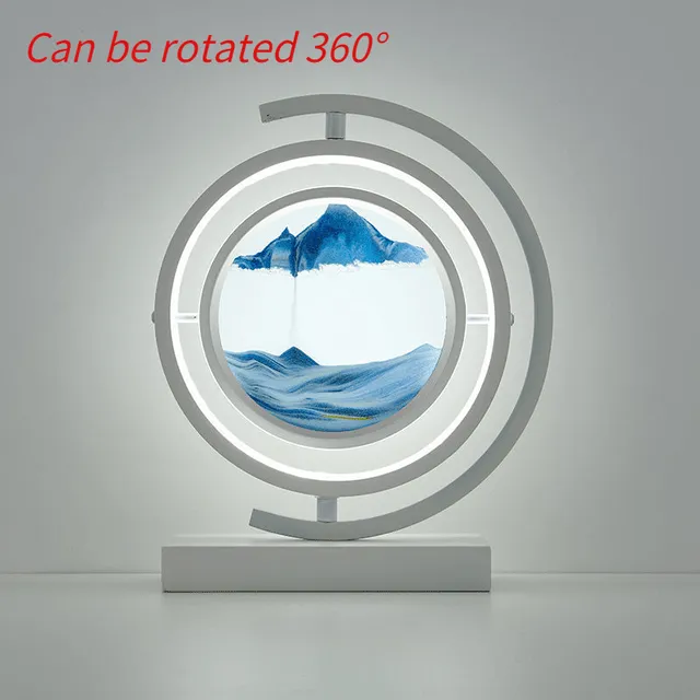 Moving Sand Art Picture Round Glass