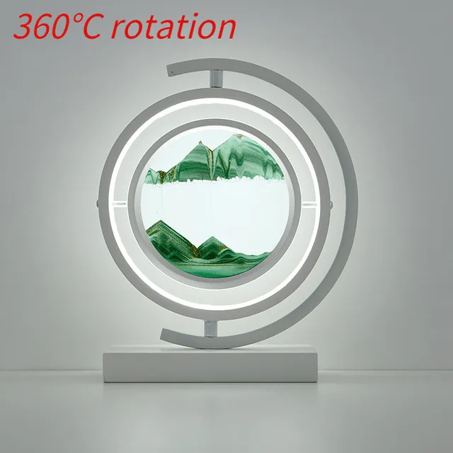 Moving Sand Art Picture Round Glass